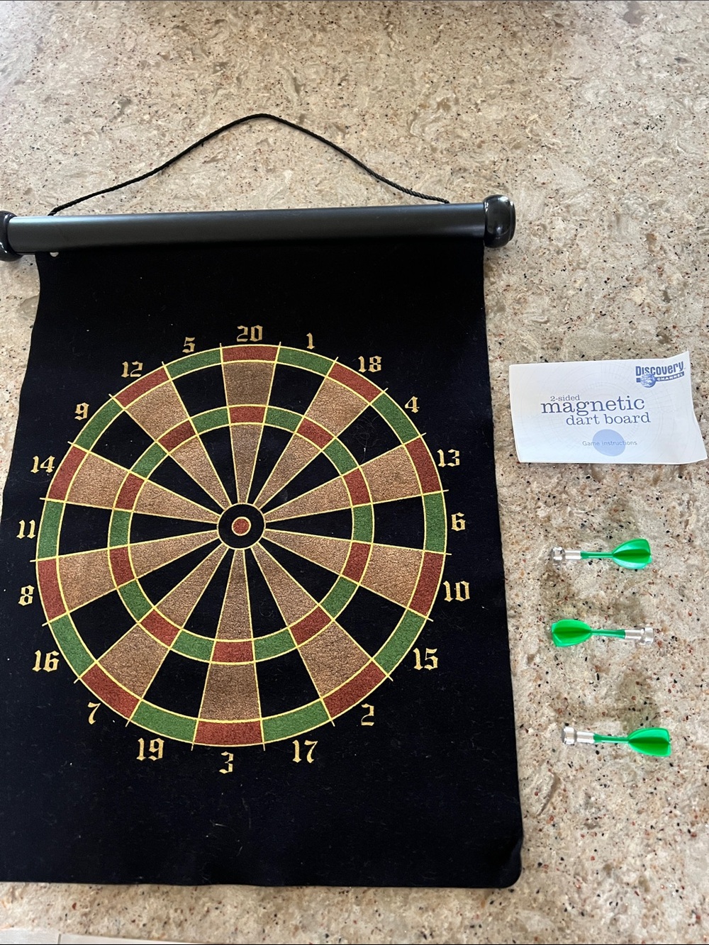 Magnetic Dart Board Wall Hanging with Green Darts